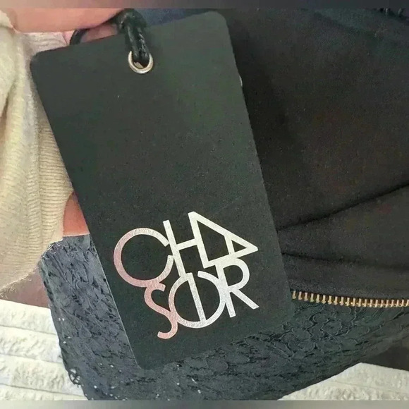 NWT Chaser Black Lace Slip Midi Skirt with Slit Size Medium ~ Trending Fall 2025 - Picture 8 of 11